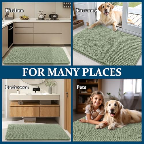 Dog Door Mat for Muddy Paws 59x20 (Sage Green / 59" X 20")