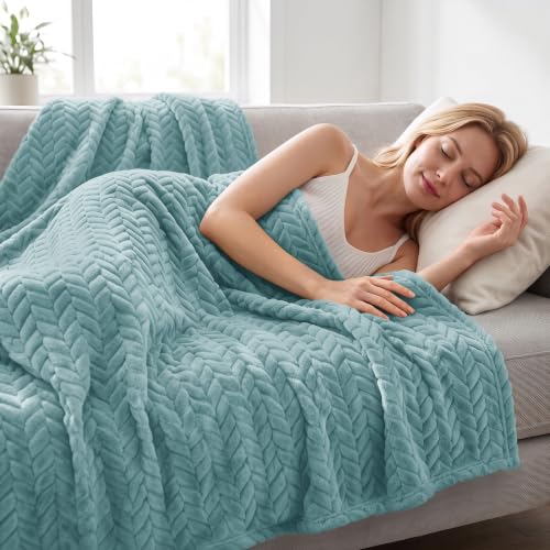 Soft Fleece Bed Blanket King Size (Celadon / King ( 90x104 IN ))