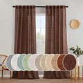 Chocolate Brown Linen Curtains 52x90 Inch for Bedroom Living Room (52"W x 90"L (Pack of 2) / Warm Brown)