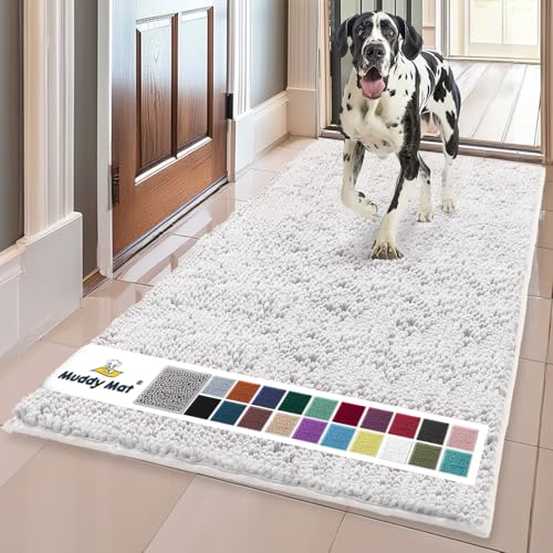 Super Water Absorbent Door Mat Indoor (White / 24" x 72")