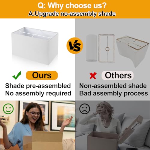 21" Touch Bedside lamps with 2 USB & AC Outlets (White Linen & Brass)