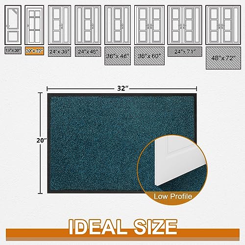 Super Absorbent Front Door Mat (Blue / 1'8" x 2'8" (Rectangular))