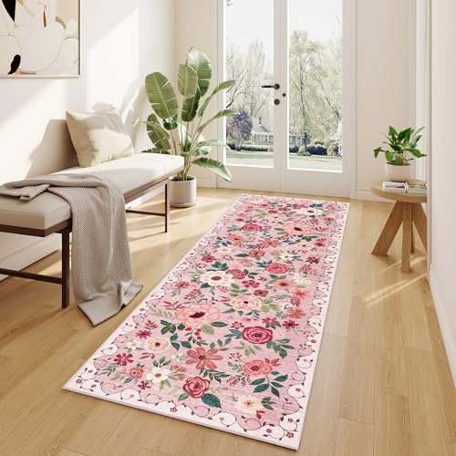 2x10 Runner Rug (Pink / 2' x 10' (Rectangular))