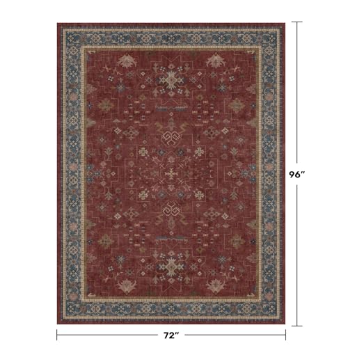 6x8 Dining Room Rugs for Under Table (6' x 8' (Rectangular) / Burgundy)