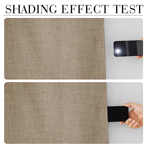 Burlap 100% Blackout Curtains 63 Inch Long for Bedroom Bedroom (Burlap / 52"W x 63"L (Pack of 2))