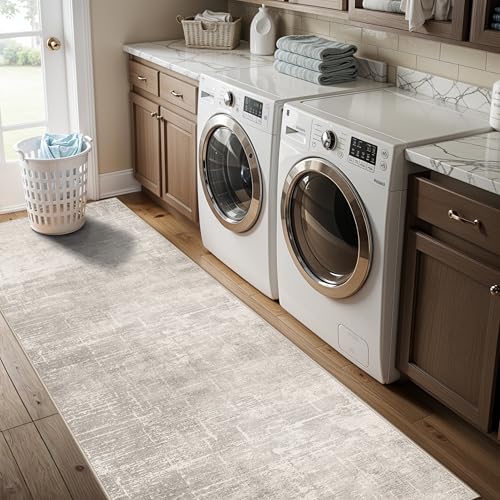 Hallway 2x8 Washable Runner Rug (2' x 8' (Rectangular) / Beige/Cream)