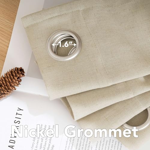 Living Room Linen Curtains (52"W x 84"L (Pack of 2) / Castle Wall)