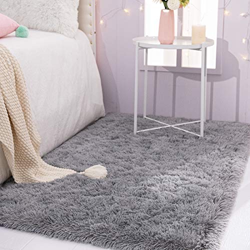 Super Soft Shaggy Rugs Fluffy Carpets (3 ft x 5 ft / Grey)