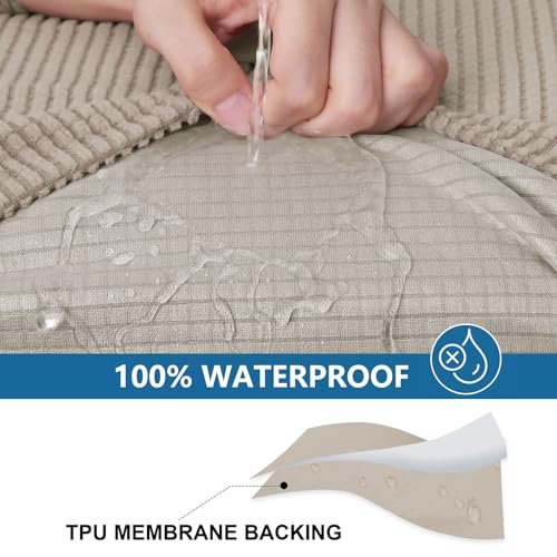 Waterproof Couch Cushion Covers for Pets (Taupe / Medium)