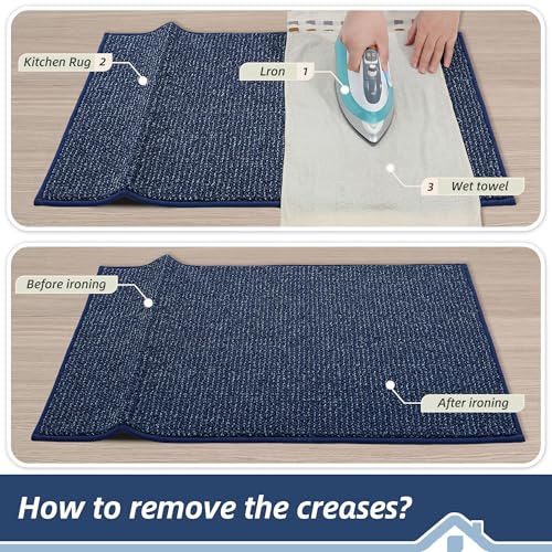 Kitchen Rugs and Mats 2PCS Non (Blue / 24"x36"+24"x60" (Rectangular))