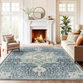 Amada 5x7 Washable Area Rug for Living Room (5' x 7' (Rectangular) / Blue/Yellow)