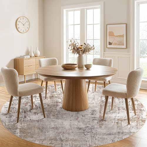 8ft Round Area Rug Living Room Rugs (Brown/Grey/Red / 8' (Round))