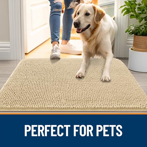 Dog Door Mat for Muddy Paws 48x30 (Sand / 48" X 30")
