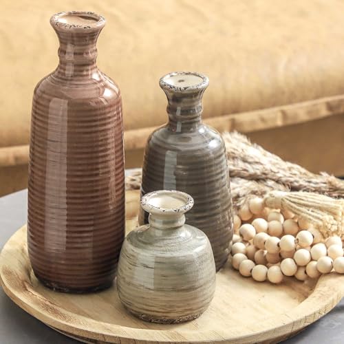 Ceramic Vases Set of 3 (011 - Brown)