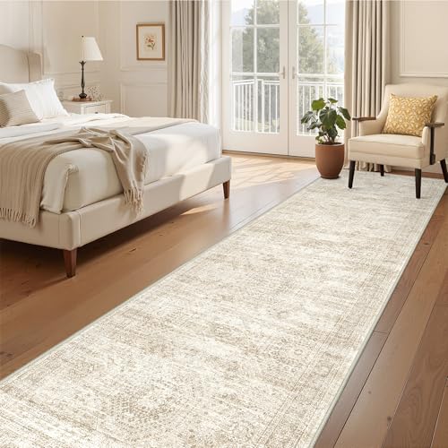 3x12 Runner Rug Non Slip (Beige/Ivory / 3' x 12' (Runner))