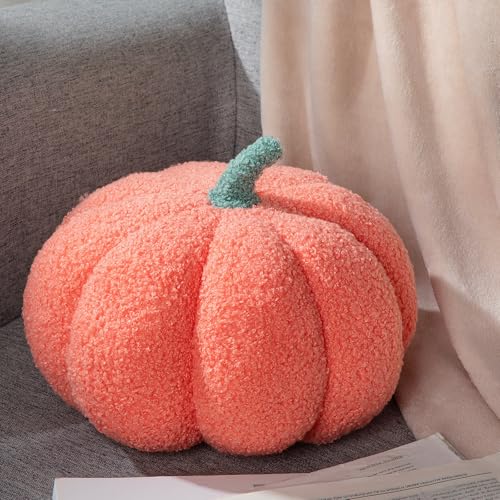 1 Pcs 3D Pumpkin Pillow Fall Decor Halloween Cushions (Pink)