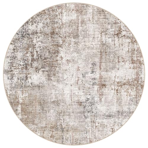 8ft Round Area Rug Living Room Rugs (Brown/Grey/Red / 8' (Round))