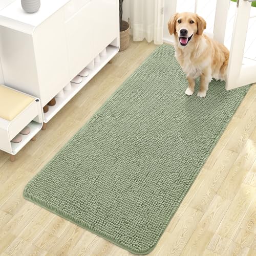 Dog Door Mat for Muddy Paws 47x24 (Sage Green / 47" X 24")