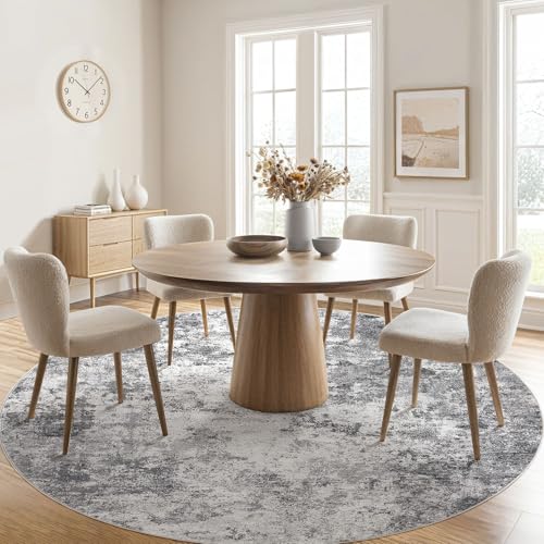 10ft Round Area Rug Living Room Rugs (Grey / 10' (Round))