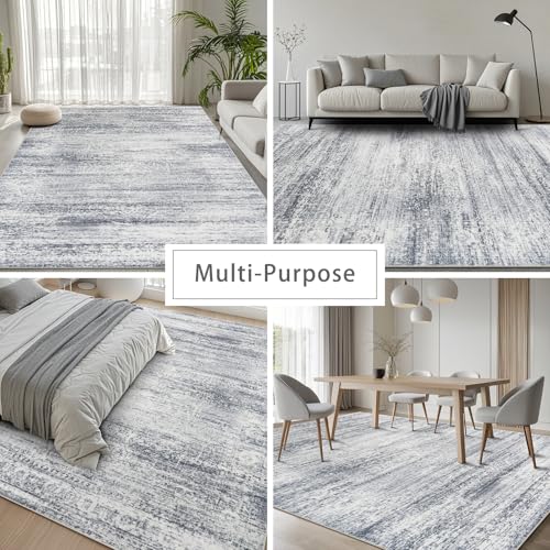 5x7 Washable Area Rugs for Living Room (5' x 7' (Rectangular) / Grey-cream)