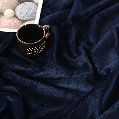 Large Flannel Fleece Throw Blanket (60"x80" / Navy)