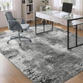 Living Room Rug 9x11 Gray Area Rugs Machine Washable Abstract Boho Large Rug Non (Grey / 9' x 11' (Rectangular))