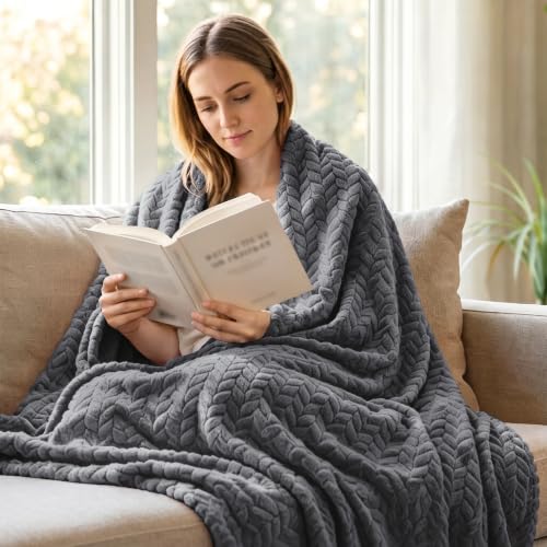 Soft Fleece Bed Blanket King Size (Dark Grey / King ( 90x104 IN ))