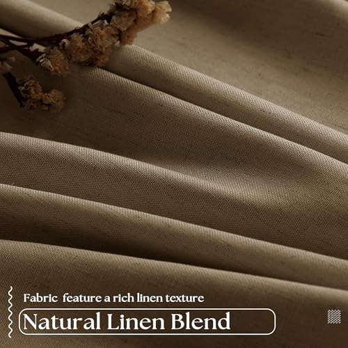 Dutch Cocoa Linen Blackout 92 Inch Curtains for Living Room 2 Panels Set (Dutch Cocoa / 40"W x 92"L (Pack of 2))