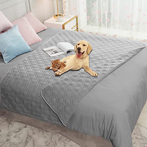 Waterproof Blanket Reversible Dog Bed Cover Pet Blanket for Furniture Bed Couch Sofa (30x90 Inch (Pack of 1) / Lightgrey)