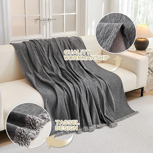 Couch Cover for Dogs Washable Couch Covers for 3 Cushion Couch Sofa Super Soft Sofa Slipcover Non Slip Sofa Cover (71" x 150" / Dark Grey)