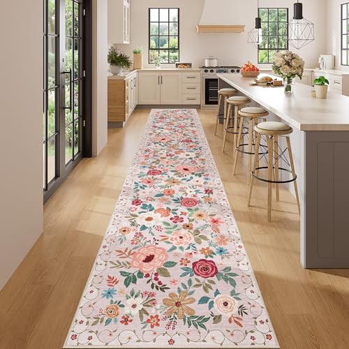 2.6x14 Washable Runner Rug (Beige / 2'6" x 14' (Rectangular))