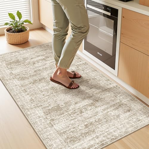 2x4 Rug Runners for Hallways Non Slip (Brown/Ivory / 2' x 4' (Runner))