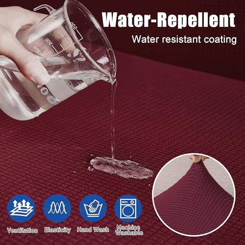 Water Resistant Sofa Seat Cushion Covers Removable Sofa Seat Covers for Dogs (Medium / Wine)