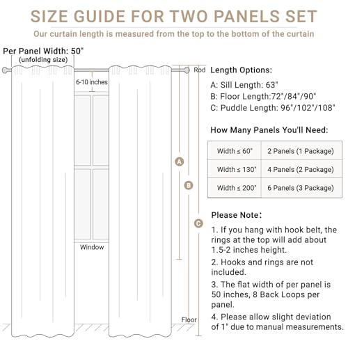 Linen Textured Total Blackout Curtains for Bedroom 96 Inches Long (Jet | Navy / 50"W x 96"L (Pack of 2))