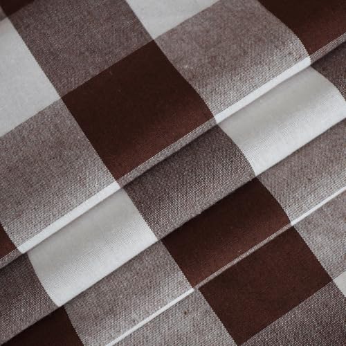 Buffalo Check Plaid Valances Gingham 1 Pack Tiers Rod Pocket Coffee and White Farmhouse Short Curtains For Windows Treatment Decor Small Curtains Over Sink For Kitchen (54"W x 10"L (Pack of 1) / Coffee and White)