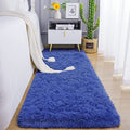 Soft Runner Rug for Bedroom Living Room Plush Fluffy Rugs 2x6 (Navy / 3' x 2' (Runner))
