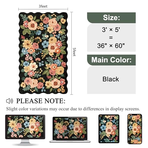 3x5 Area Rugs (Black (Big) / 3' x 5' (Rectangular))
