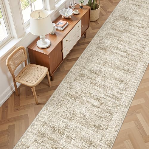 3x16 Runner Rug Non Slip (Brown/Ivory / 3' x 16' (Runner))