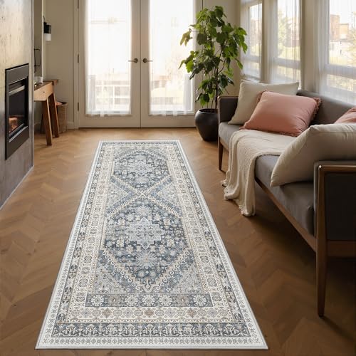 2x5 Rug Runner Non (Blue/Beige / 2' x 5' (Runner))