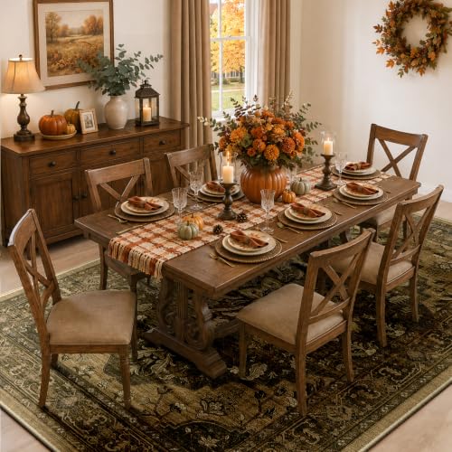 Washable Area Rug (Brown/Dark Brown / 9' x 12' (Rectangular))