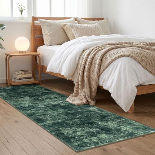 Abstract Runner Rug 2x6 Ft Washable Runners for Hallways (Dark Green / 2' x 6' (Rectangular))