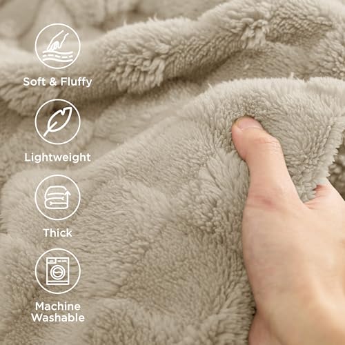 Checkered Soft Cozy Twin XL Blanket for Bed (Oatmeal / Twin XL (66" X 90"))