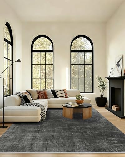 8x10 Area Rugs for Living Room Large Modern Washable Rug (Ink / 8' x 10' (Rectangular))