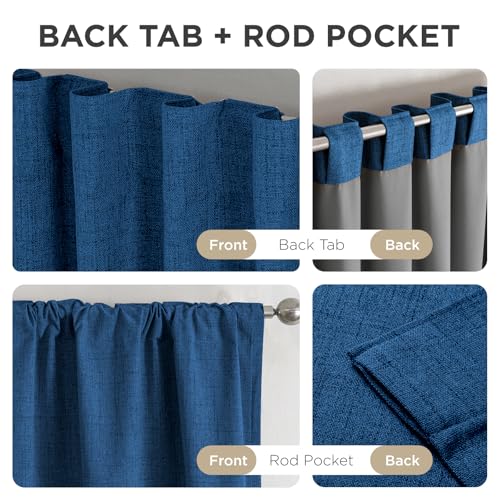 Blackout Curtains for Bedroom (Navy / 37"W x 108"L (Pack of 2))
