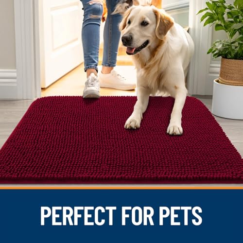 Dog Door Mat for Muddy Paws 70x24 (Burgundy / 70" X 24")
