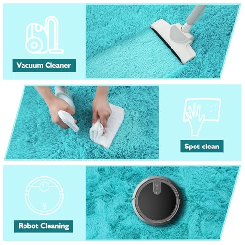 Round Area Rug for Bedroom (Light Blue / 5' (Round))