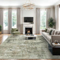 Abstract Area Rug 6x9 for Living Room Washable Rugs Green Black (Green Black / 6' x 9' (Rectangular))