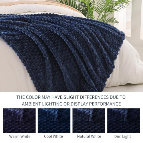 Large 3D Fleece Throw Blanket for Couch (Navy Blue / Throw ( 50x70 IN ))