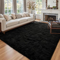 7x10 Ft Extra Large Shag Rugs for Living Room (Aa Black / 7' X 10' (Rectangular))