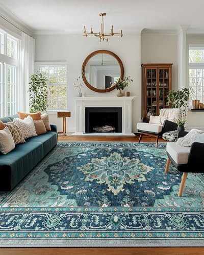 Washable Area Rug (Teal / 10' x 12' (Rectangular))